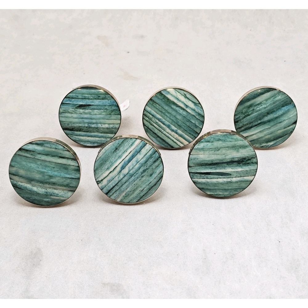 Hooks & Knobs Sand Dune Jade Green & Brass Boho Coastal Cottage